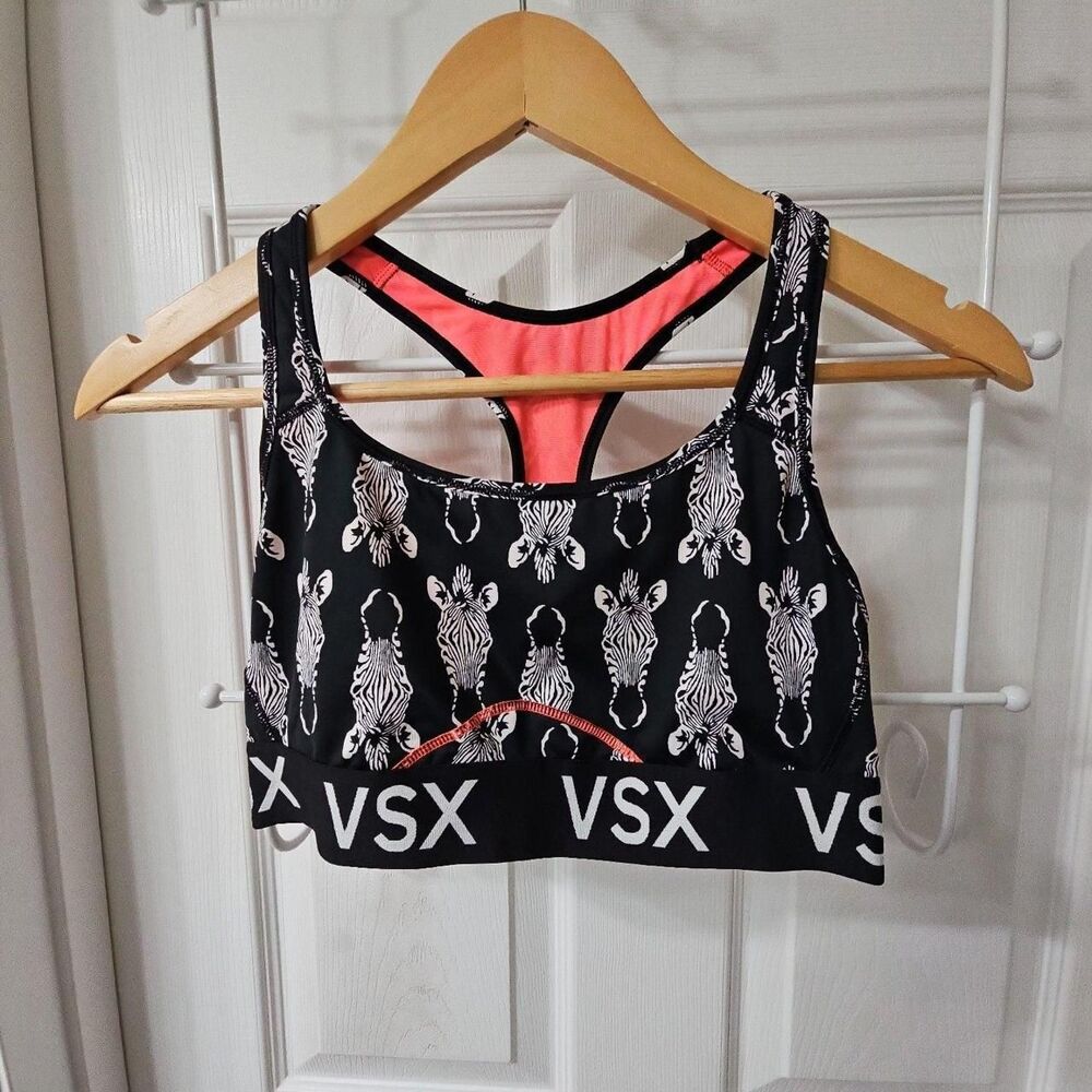 Victoria's Secret VSX Sport Zebra Print Racerback Sports Bra Size M